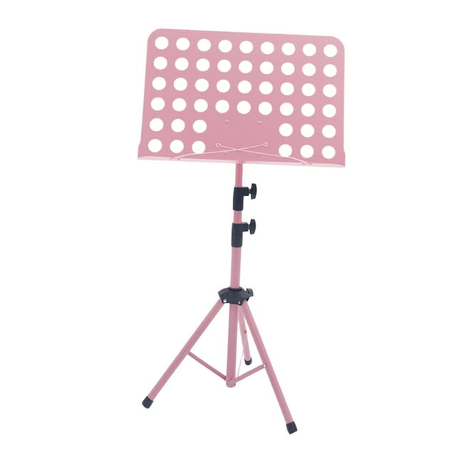 BELOVING Music Sheet Stand Height Adjustable for Instrumental Performance Travel Band Pink