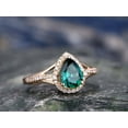 thumbnail image 4 of HeartsAndYou 2.1ct Natural Green Emerald Halo Stylish Engagement Ring 14k SOLID Rose Gold, 4 of 9