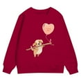 thumbnail image 4 of PMVFHDE Chandails en Molleton à Col Rond Fille Automne et Hiver Saint-Valentin Imprimé Chiot à Capuche Rouge, 2-3 Ans, 4 of 4