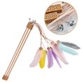 thumbnail image 3 of Cat Wand Toy Elastic: Wood Fake Feather Kitten Teaser Toy Pet Interactive Toy, 3 of 10