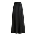 thumbnail image 4 of HAiming Women Plus Size Wide Leg Pants Drawstring Elastic High Waist Pants Cotton Linen Flowy Palazzo Pant with Pocket, 4 of 6