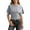 Grey, variant on Casual Loose Cropped Tee with Irregular and Waist Tie for Women - Everyday Streetwear Top, XS, Black