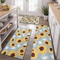 thumbnail image 2 of Gray Sunflower White Flower Pattern Kitchen Rugs Sets Of 3,Kitchen Runner Rugs Non Skid Washable,Decorative Kitchen Floor Mats for Kitchen,Sink,Laundry,17"x30"+ 17"x47" + 17"x59", 2 of 6