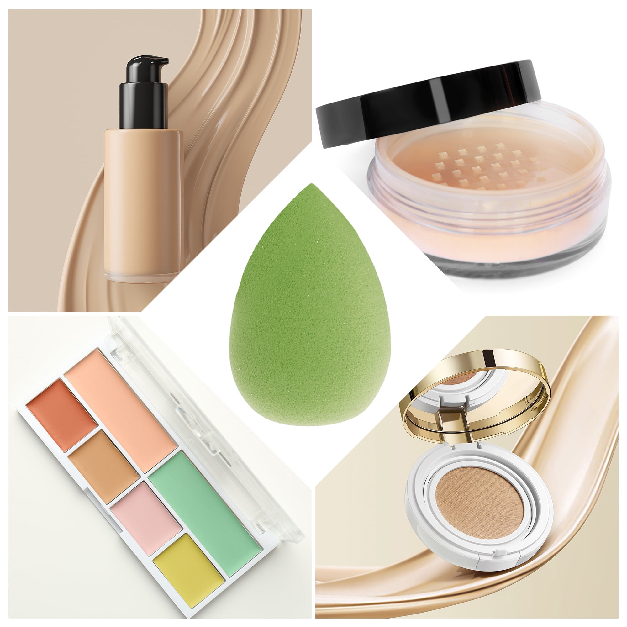 Unique Bargains 10 Pcs Mini Face Makeup Sponge for Makeup Green