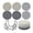 A005- E, variant on Round Woven Cotton Coasters, Heat Resistant Non-Slip Drink Coaster Set With 1Pcs Metal Holder For Home Kitchen Table Protection 7 Pack