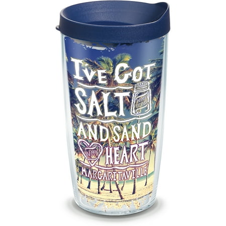 

Tervis Margaritaville - Salt In My Veins Made in USA Double Walled Insulated Tumbler Travel Cup Keeps Drinks Cold & Hot 16oz Clear