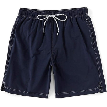 Roundtree & Yorke Men's Big & Tall Solid Color Swim Trunks (Dark Navy, 4X-Large Big, 4XB)
