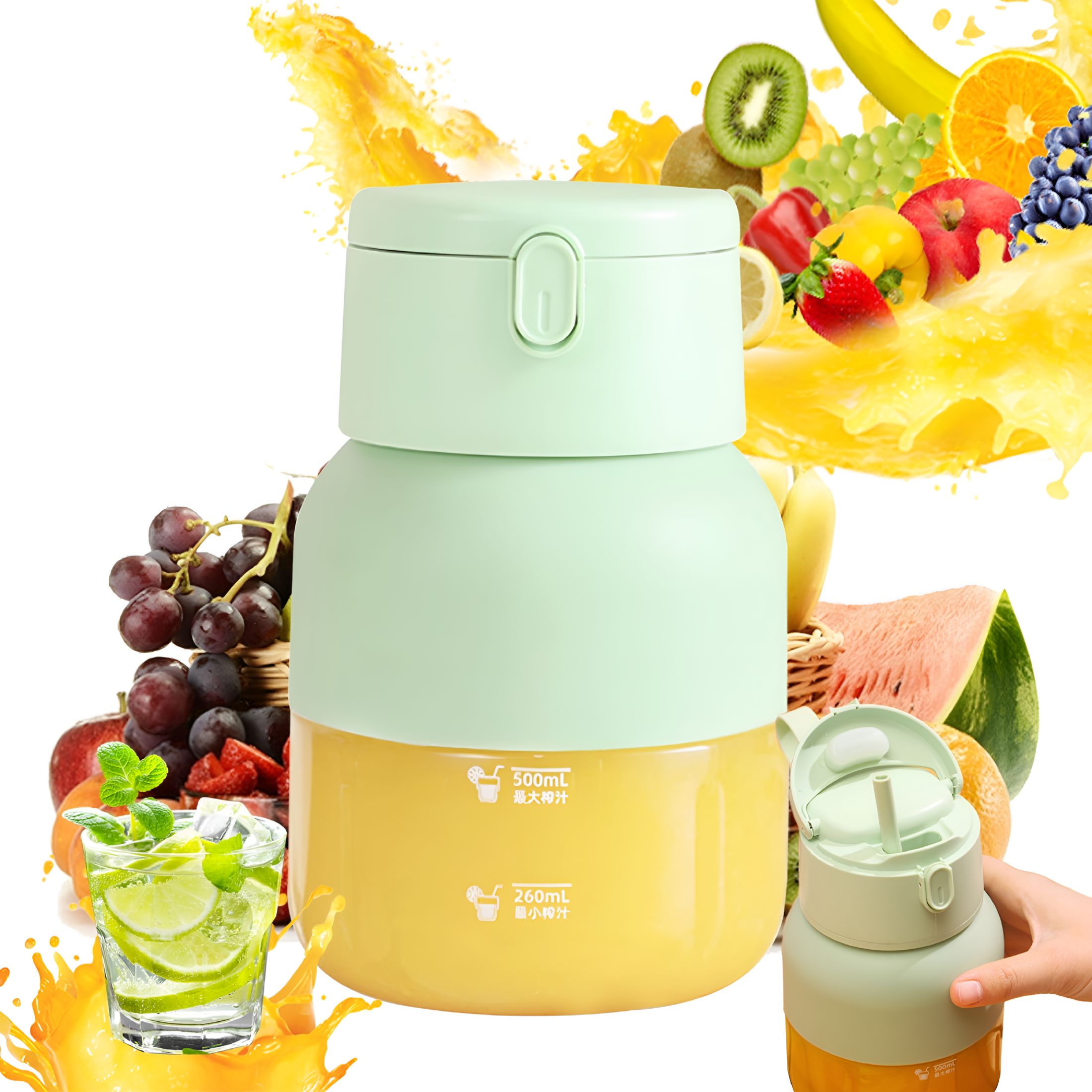 ACDANC 2026 New Orange Lemon Juicer: Small Juicing Cup for Home,Mini Portable Usb Electric Charger,High Fruit Juice Yield and Easy Cleaning for Kitchen,Office,Travel