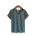 thumbnail image 1 of Mefallenssiah Hauts pour Hommes, Liquidation Mode Décontractée Rayée Imprimée Col à Revers Chemises Courtes, 1 of 4