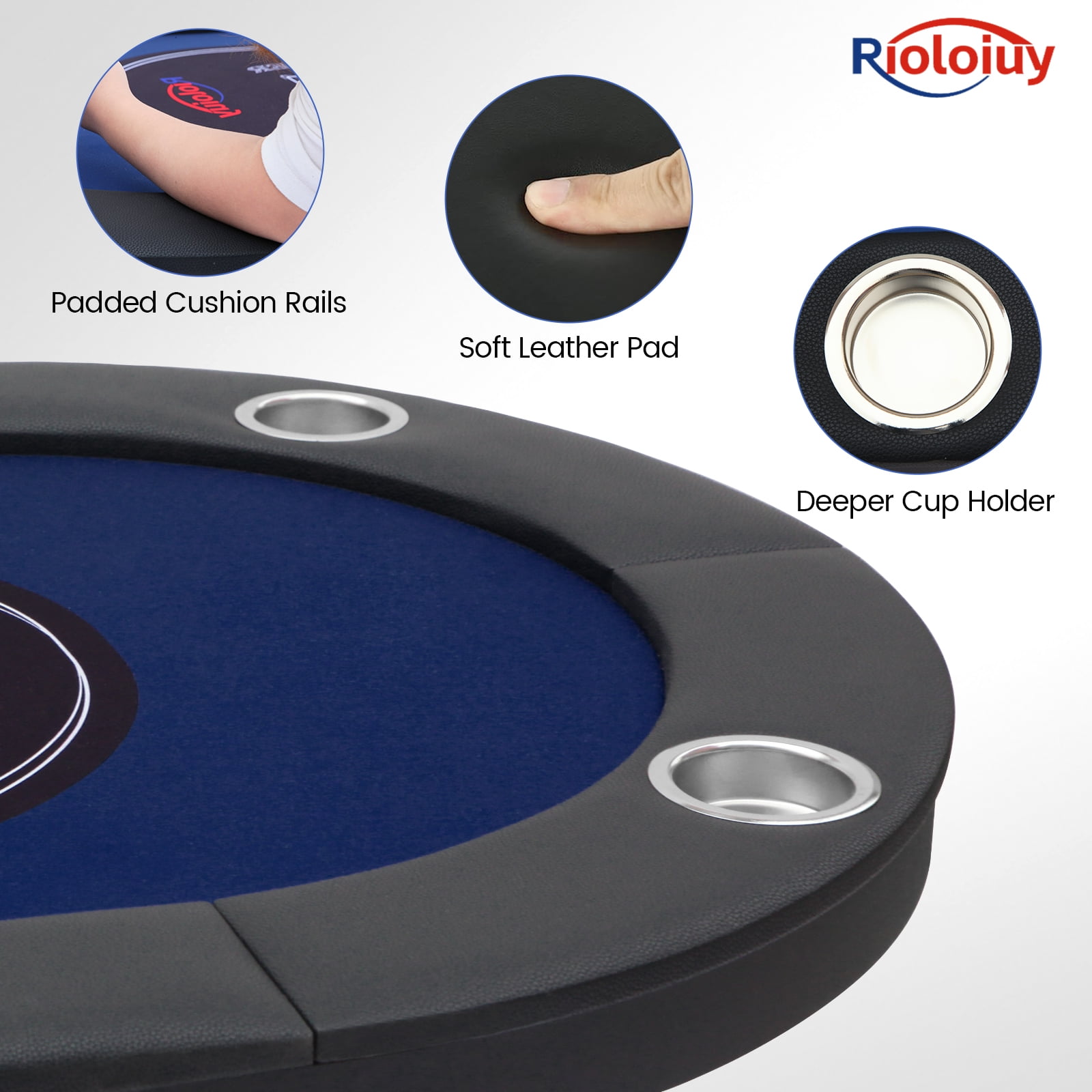 Rioloiuy, Foldable Poker Table, 8 Player, Felt Surface - Walmart.com