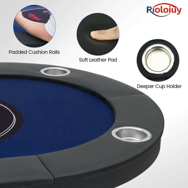Rioloiuy 8 Player Poker Table, Foldable with Casino Grade Felt