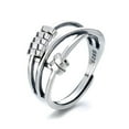 thumbnail image 1 of Anillo de ansiedad inquieto Anillo de cuentas de plata de ley 925 Anillos de paz inquietos para aliviar el estrés para transferencia de ansiedad Anillo abierto de cuentas para mujeres damas, 1 of 8