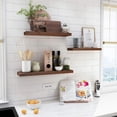 thumbnail image 3 of Wall Mounted Rustic Floating Shelves Wall Hanging Display Rack Decor Floating Shelves Wood Wall Shelf Home Bedroom Storage Rack B L, 3 of 13