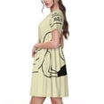 thumbnail image 2 of Picia just you and me Pattern Women's Short Sleeve Summer Dress Pleated Loose Swing Knee Length Short Sleeve Swing Dresses, 2 of 6