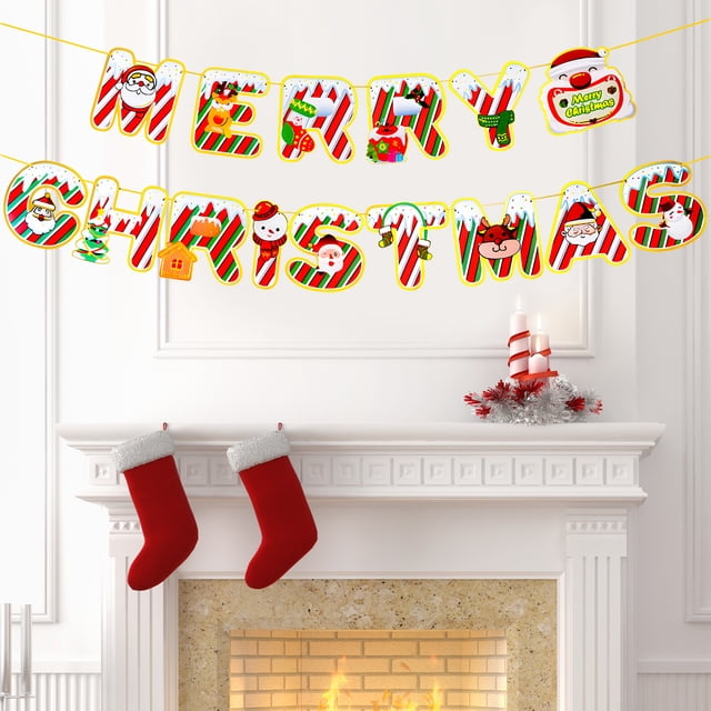 Christmas Themed Painting Paper Holiday Decoration Holiday Feeling Decoration Wall Party Hanging Decoration Party Decoration