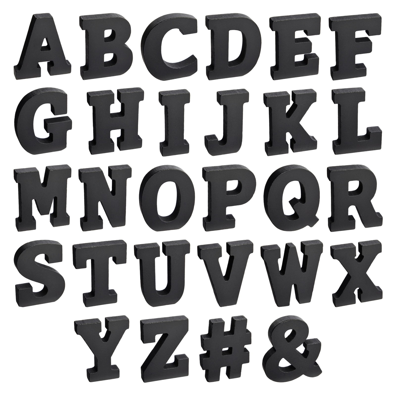 54 Pieces 3D Wooden Alphabet Letters for Tabletop, Home Wall, Party