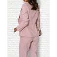thumbnail image 6 of Women'S Two Piece Suits - Business Blazer Pants Suit Set, Professional Work Outfit for Office Light Pink M, 6 of 7