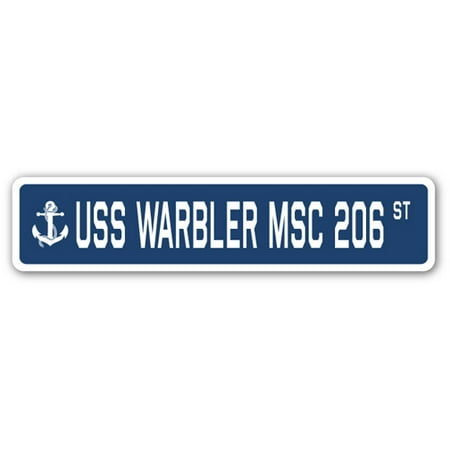 - USS WARBLER MSC 206 Street Sign us navy ship veteran sailor gift
