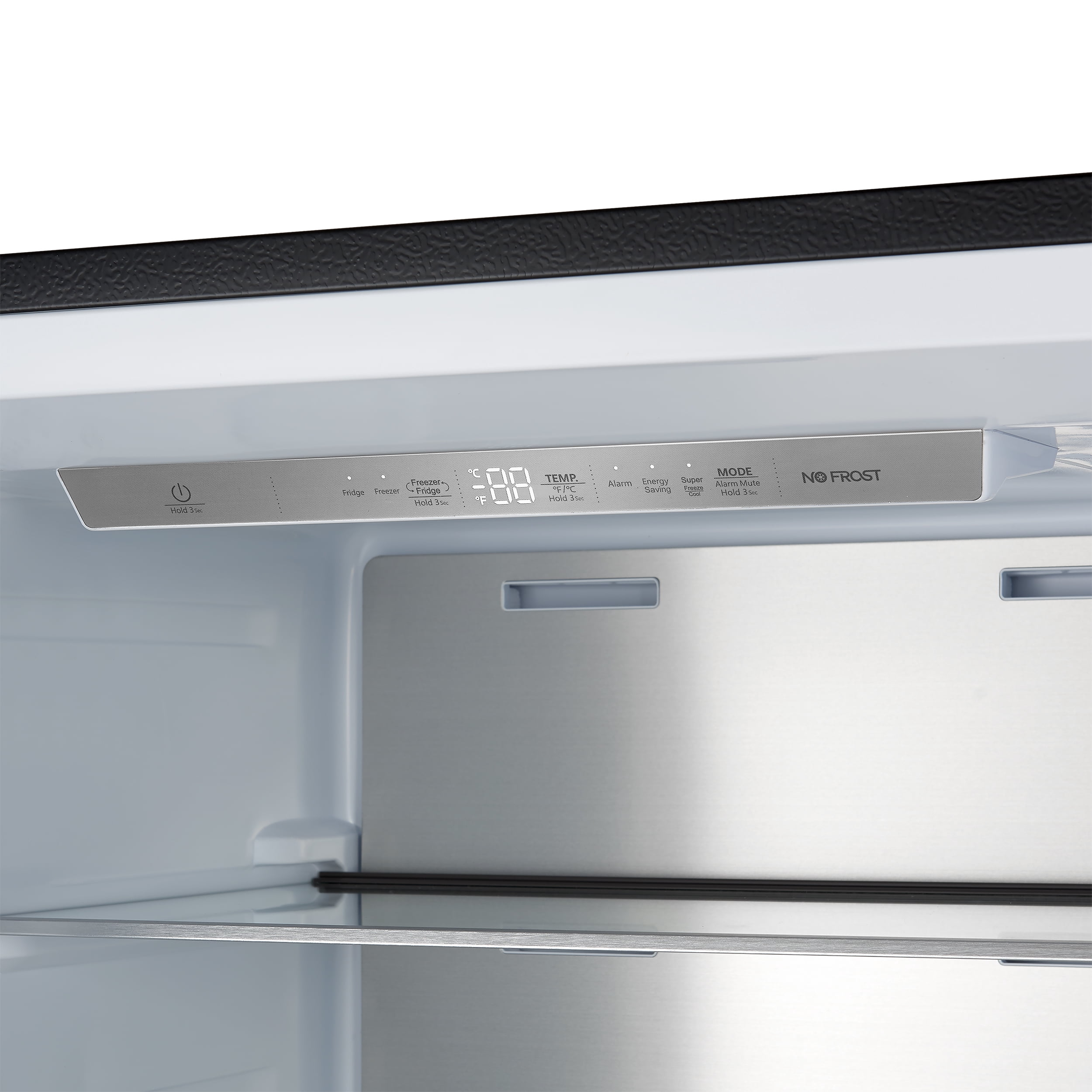 Forno Maderno 28-Inch Convertible Upright Freezer/Refrigerator in Black with Antique Brass Handle, 13.6 cu.ft., Left Swing