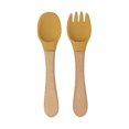 thumbnail image 4 of Natural Beech & Silicone Fork + Spoon Set, Blue, 4 of 5