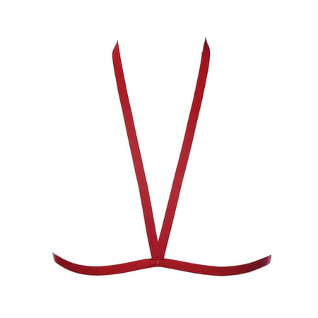 

1111Fourone Brassiere Strappy Valentine Present Premium Material Cupless Assorted Colors Underwear Sweet Gift Fashionable Women Harness Bra Red