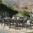 thumbnail image 3 of Noble House Aloha 7 Piece Traditional Wicker Oval Patio Dining Set in Brown, 3 of 3