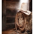 thumbnail image 3 of Western Duvet Cover Set, American West Rodeo Hat Traditional Ranching Robe on Wooden Ground Folk Art Photo, Decorative 3 Piece Bedding Set with 2 Pillow Shams, King Size, Brown Beige, by Ambesonne, 3 of 3