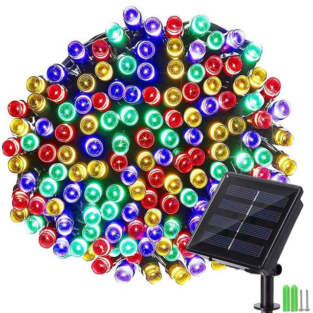 Hadas Solares Al Aire Libre 20M 200 Luces De Hadas Led 8 Modos Luces De Cadena Impermeables Para La Decoración Del Balcón Del Patio Del Jardín Scienceny HA044774-01