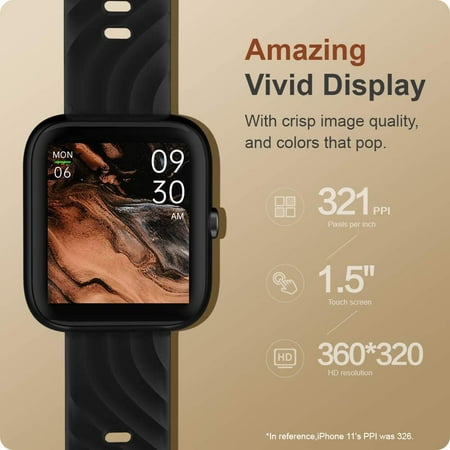 Virmee - Virmee VT3 Plus Smart Watch for iOS Android Phones, Fitness