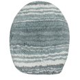 thumbnail image 2 of Home Weavers Gradation Collection Toilet Lid Seat Cover Bath Rug, 100% Cotton Soft Universal Fit for Standard Oblong Round Bath Room Bowl Lids, Washable 18"x18" Toilet Lid Cover, Gray, 2 of 5