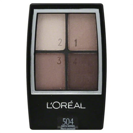 L'OREAL WEAR INFINITE EYE SHADOW QUAD, SUBTLE BERRIES 0.16 OZ. (GOLD CASE)