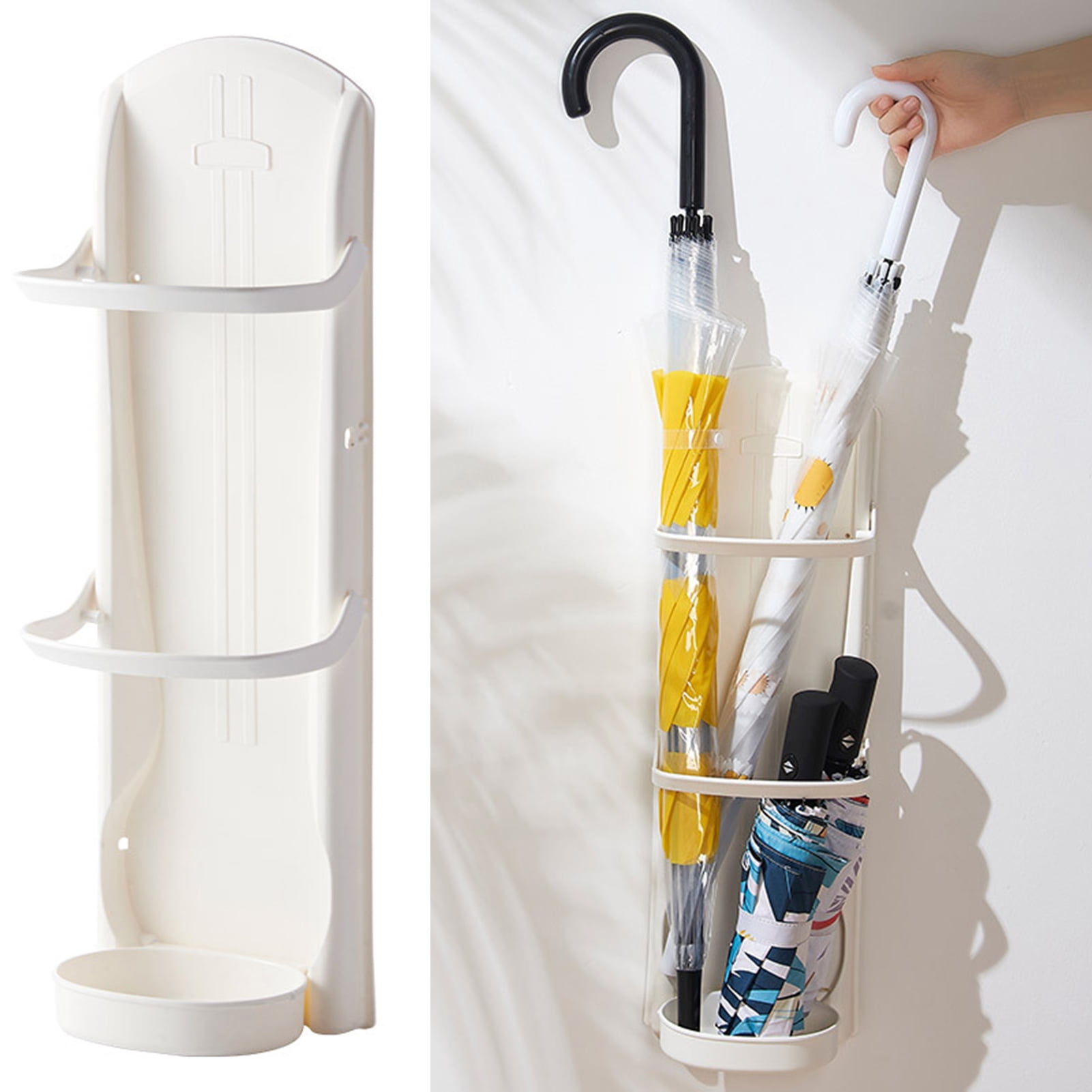 Sunsunrise Wall Mounted Umbrella Rack Stand Entryway Household Storage
