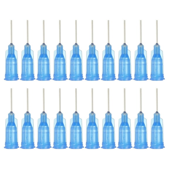 22Ga Dispensing Needles, 102PCS 1/2 Inch Industrial Blunt Tip Dispensing Needle Syringes with Luer Lock Needle for Refilling Liquid Inks Adhesive Glue Oil,Blue