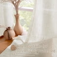 thumbnail image 5 of Natural Ivory Linen Semi Sheer Curtains 84 inch Length, Cream Light Filtering Soft Thick Neutral Living Room Drapes with Bronze Grommet for Bedroom/Farmhouse, 2 Panels, 52 x 84 Inch, 5 of 5