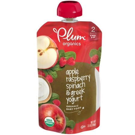 Plum Organics Stage 2 Apple, Raspberry, Spinach & Greek Yogurt, (Best Organic Greek Yogurt)