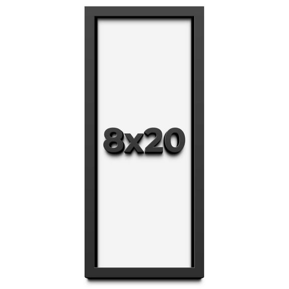8x20 Shadow Box Frame Black | 1 inches Deep Real Wood Contemporary Shadowbox Display Frame | UV