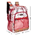 thumbnail image 2 of Wrangler Clear Waterproof Backpack, Durable Plastic Book Bag, Casual, for Student, Clear Red, 2 of 6