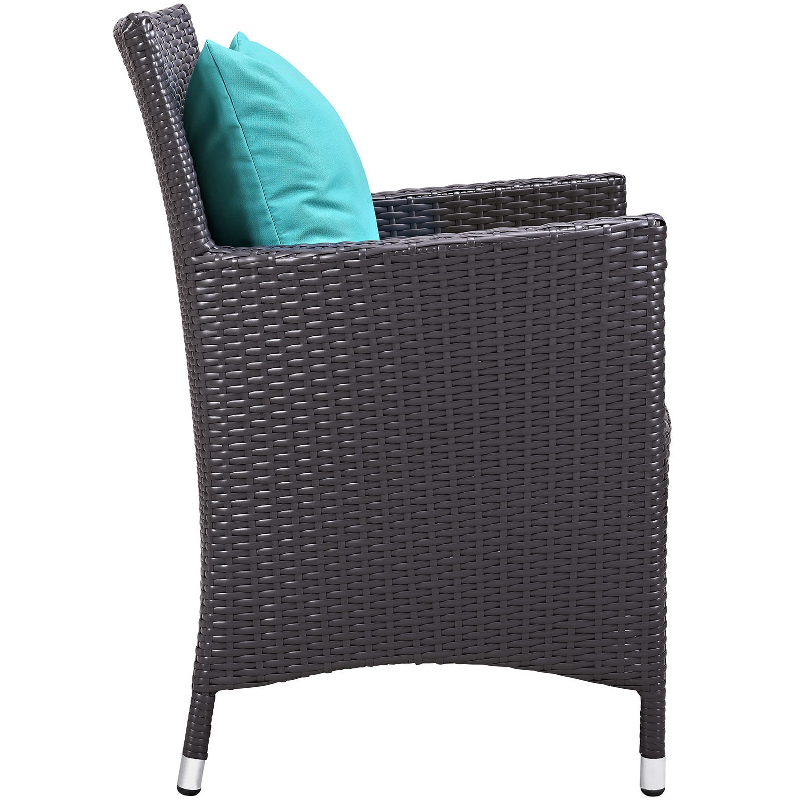 Modway Convene 8 Piece Outdoor Patio Dining Set in Espresso Turquoise - image 4 of 6