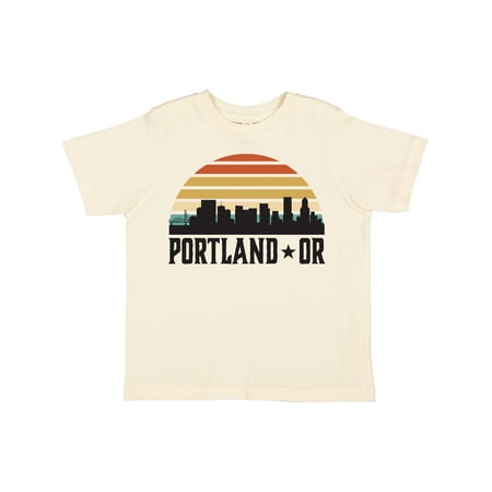 

Inktastic Portland Oregon Skyline Retro Sunset Gift Toddler Boy or Toddler Girl T-Shirt