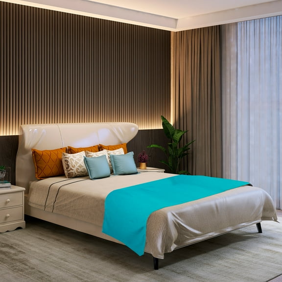 Toorise Bed Runner Solid Bedding Scarf for 1.2 Meter Bed Width Breathable Bed End Scarf Protection Soft Skin-friendly Bed Decorative Scarf for Home Bedroom Hotel Wedding Room