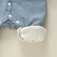 thumbnail image 5 of Umfun Baby Corduroy Collared Romper - Warm Button Down One-Piece Jumpsuit with Flap Pockets and Cuffed Sleeves Trendy Fall Winter Outfit for Infant Boys Girls, 5 of 9