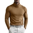 thumbnail image 3 of Rvwovn Men's Turtleneck Long Sleeve Tee, Soft Slim Fit Pullover Basy Layer T-Shirt Fall Winter Wear, 3 of 6