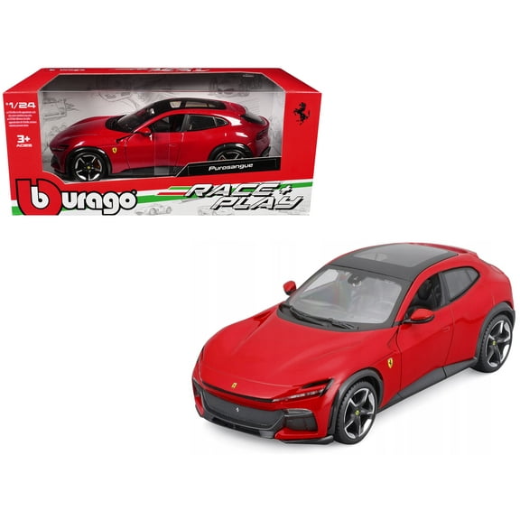 Ferrari Purosangue Red with Sunroof "Race   Play" Series 1/24 Diecast Model Car by Bburago