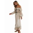 thumbnail image 6 of Women'S Skirt Sets 2 Piece Outfits Contrast Trim Ruffle Hem Tops and Maxi Skirt Set XL, 6 of 9