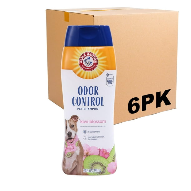 Champú antiolor para perros Arm & Hammer Kiwi Blossom, 591 ml, paquete de 6