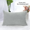 thumbnail image 3 of PiccoCasa Decorative Throw Pillow Cover Corduroy Corn Striped Cushion Cover, Grey 12" x 18", 3 of 8