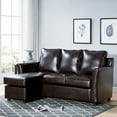 thumbnail image 4 of Furniture of America Sula Transitional Sectional Sofa in Faux Leather Brown, 4 of 5
