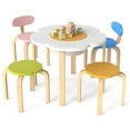 thumbnail image 1 of Costway Flower-shaped Children Table Set with 2 Colorful Chairs & Stools for Arts & Crafts Multicolor, 1 of 9