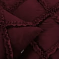 thumbnail image 3 of SGI Bedding 3 Piece Cotton Diamond Ruffle Duvet Cover Wine Solid 600TC Calking, 3 of 8