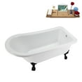 thumbnail image 3 of 58" Streamline N4860BL-WH Soaking Clawfoot Tub and Tray With External Drain in Glossy White and Matte Black Clawfeet, 3 of 12